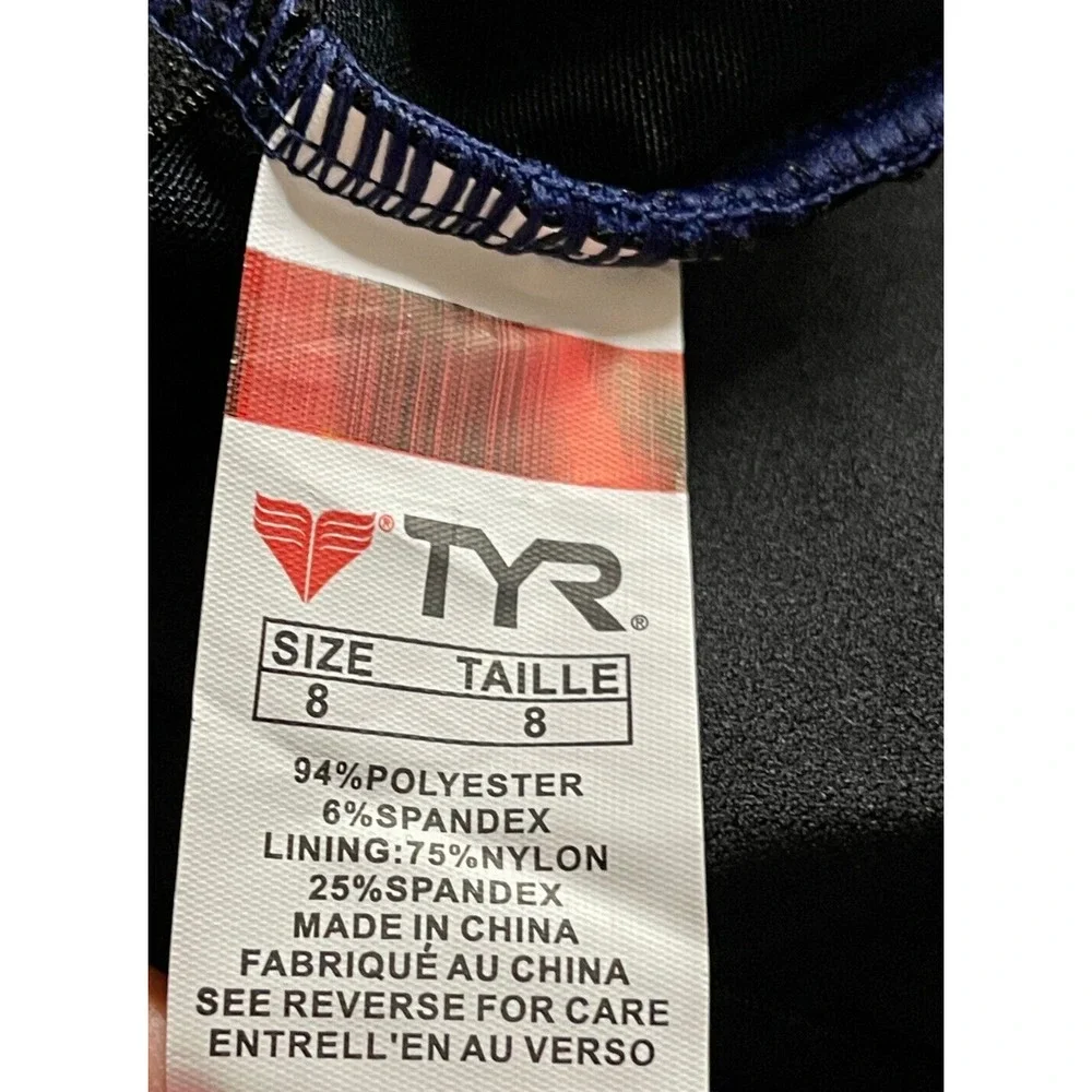 TYR DuraFast Elite Sonoma Square Neck Controlfit 1pc Swimsuit - Navy Sz 8 - $80